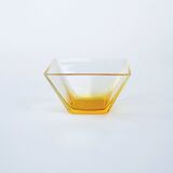 Set of square glass bowls, Italian design, 1980s, made in Italy