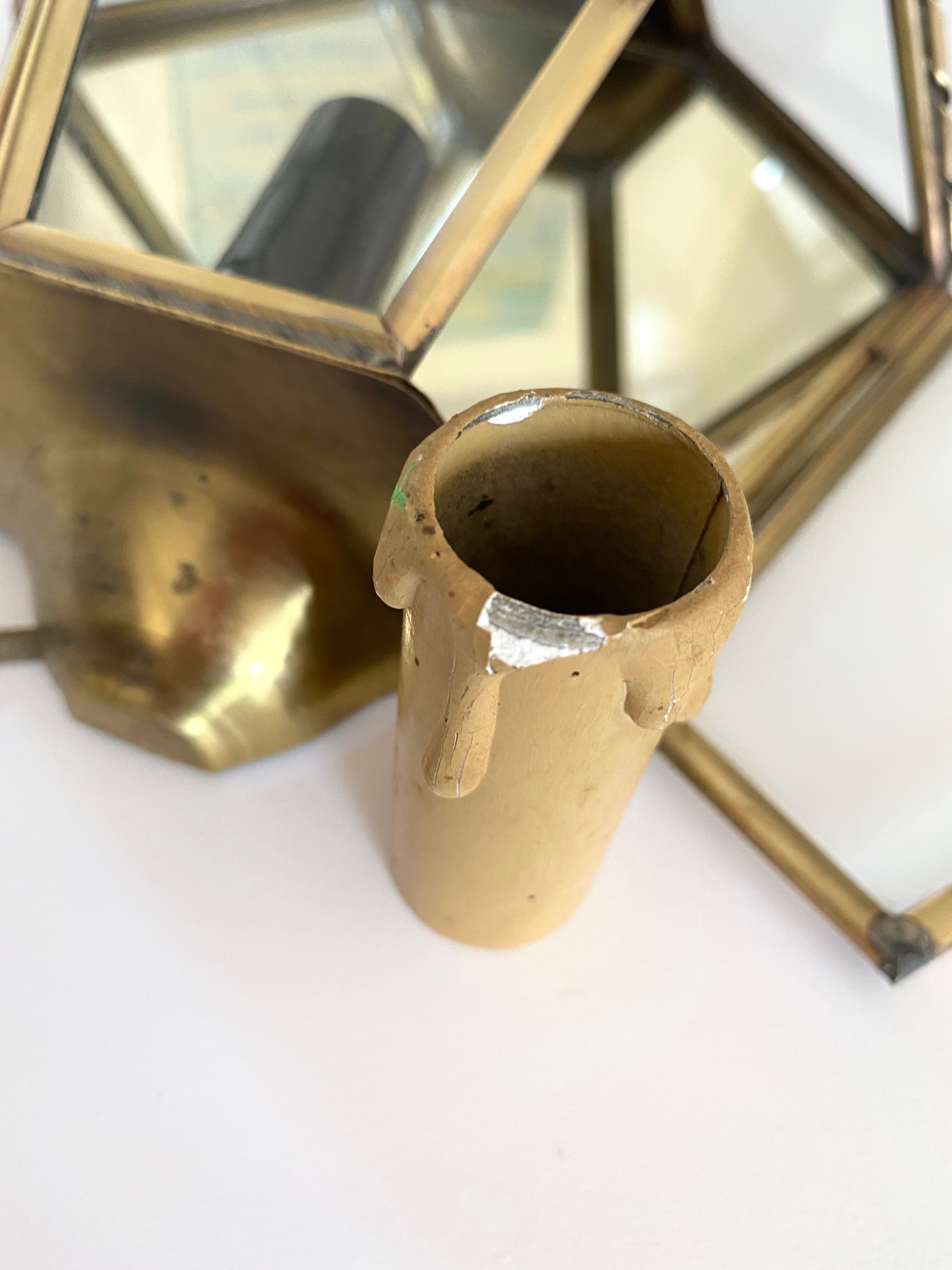 Mirror wall lamp, brass 50s