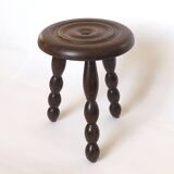 Beaded wooden tripod stool