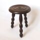 Beaded wooden tripod stool