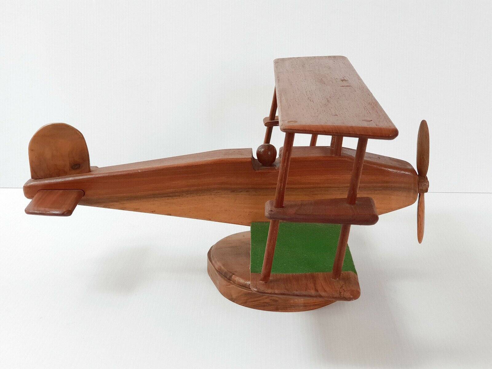 Vintage teak airplane on a stand - 1960s