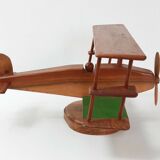 Vintage teak airplane on a stand - 1960s