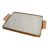 Plateau en laiton avec miroir vintage