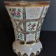 Vase with violets double cut glass nineteenth