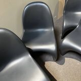 4 matt black Panton chairs by Vitra