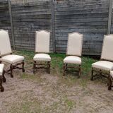 Set of 6 chairs covered with skai