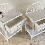 Pair of Vintage Rattan Bedside Tables