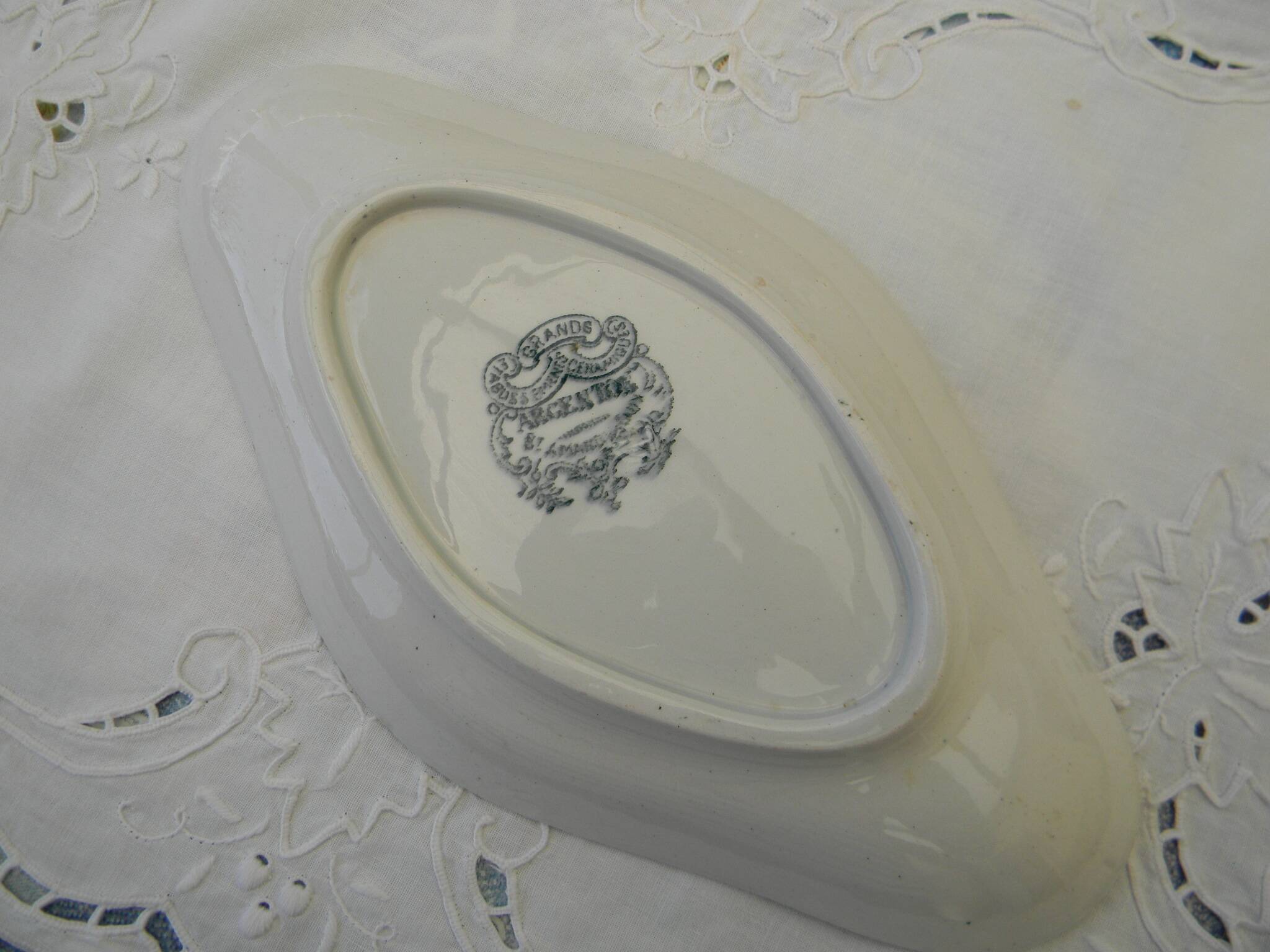 Earthenware dish from saint amand. argenton model.