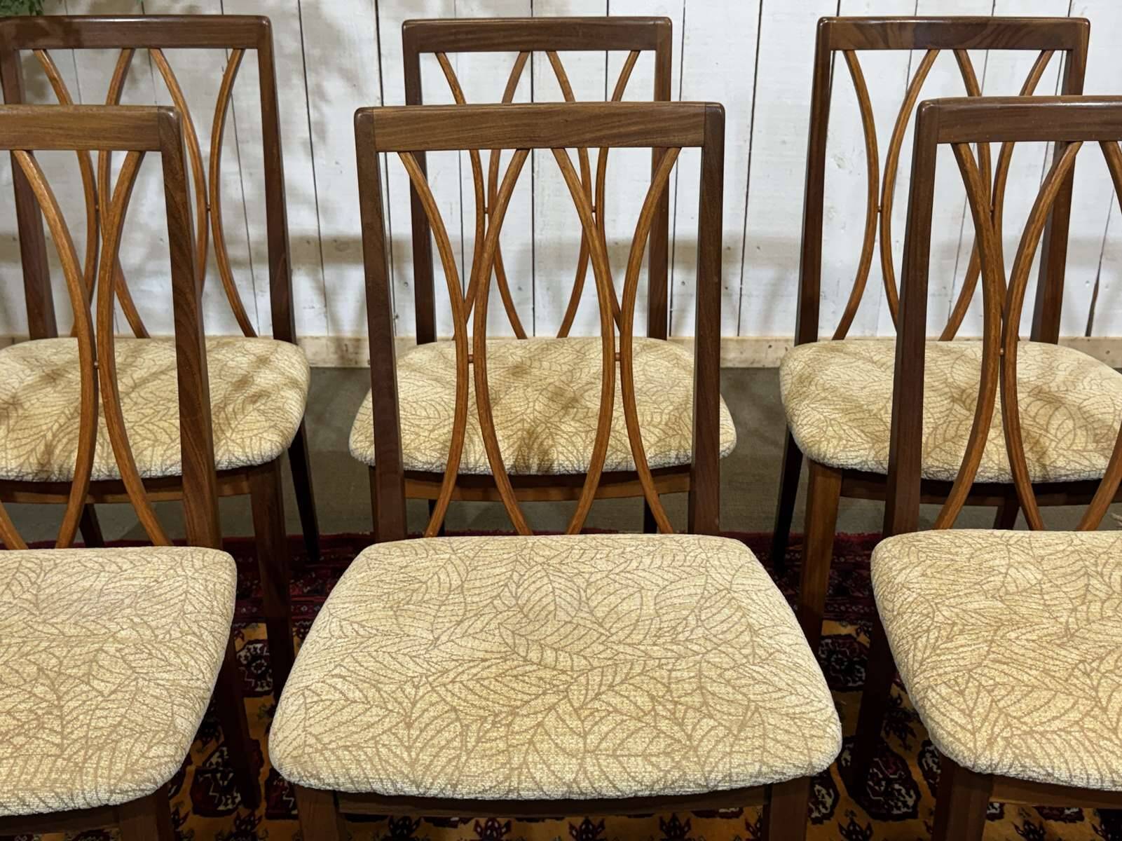 Set of 6 teak chairs from the English brand G-Plan from the 1970s.