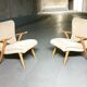Pair of chairs 50 60 year zigzag
