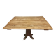Antique oak dining table on cast iron base 93 x 123 cm