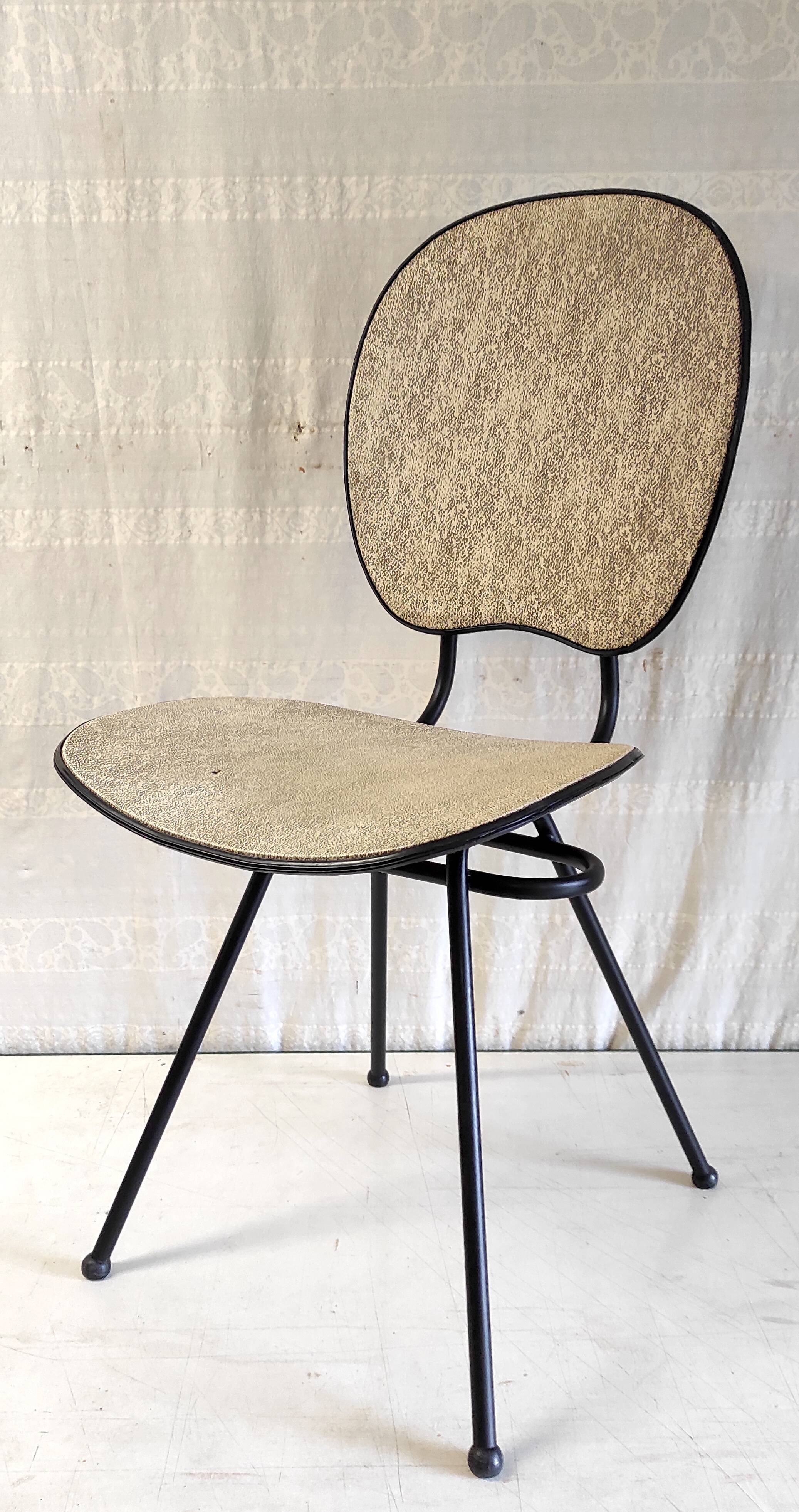 Vintage metal and leatherette chair - 1950s