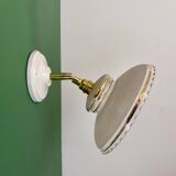 Vintage wall lamp with white and gold granite glass shade