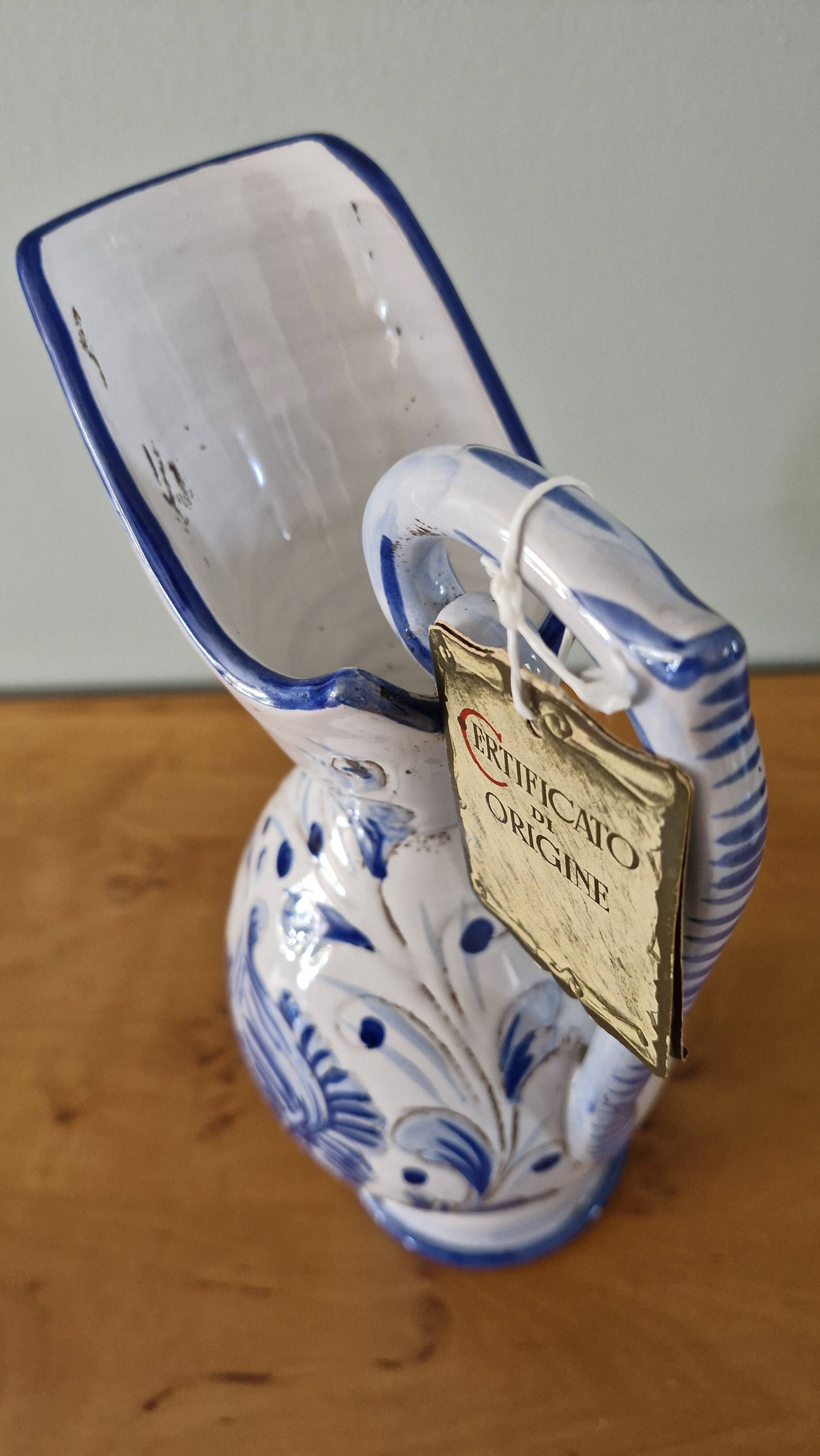 Vintage ceramic jug from Tuscany (Italy) Numbered 8536 with