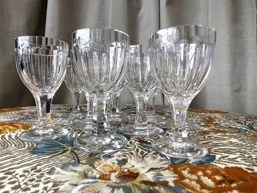 Set of 9 crystal liqueur glasses by nancy art of table