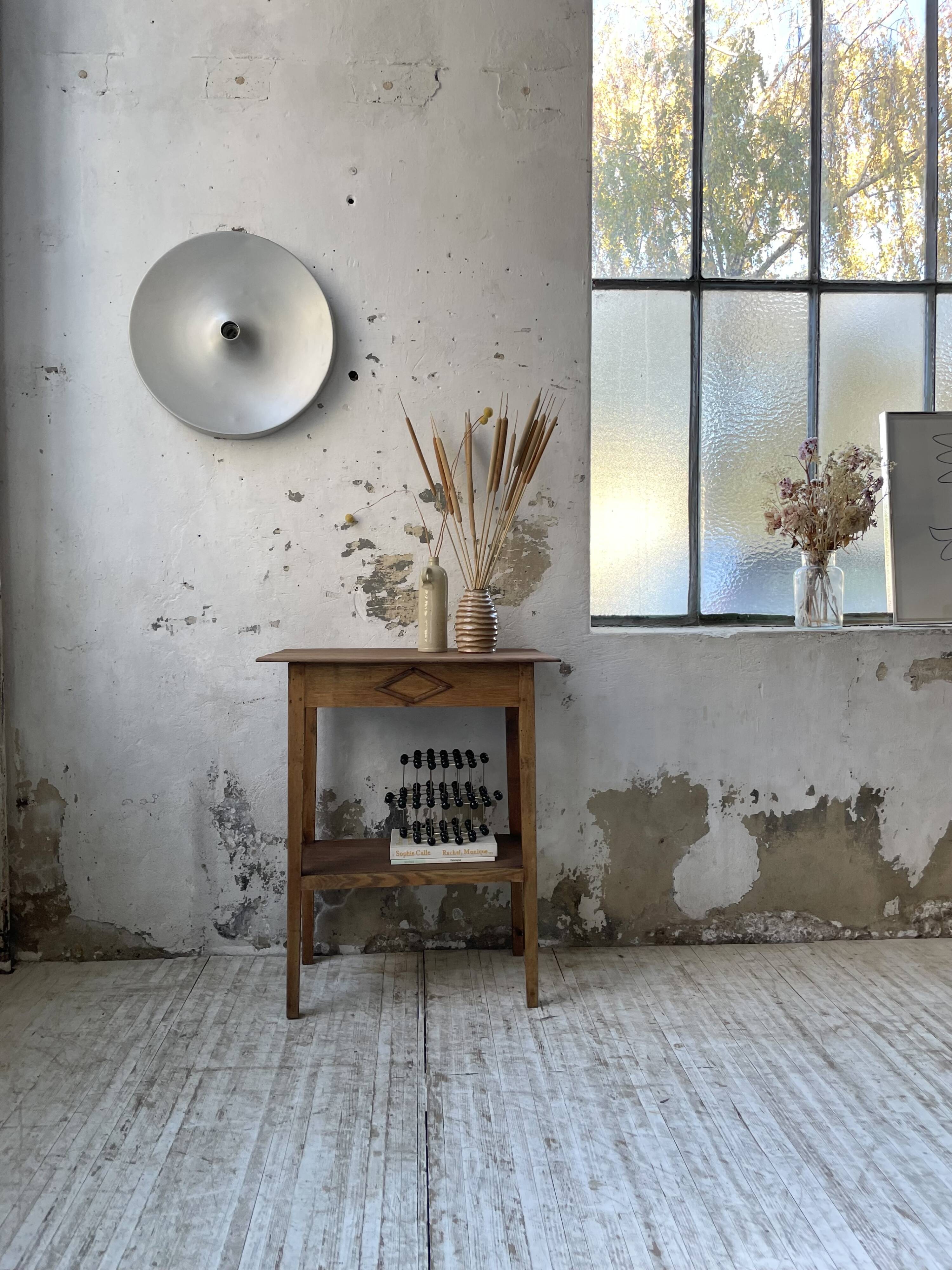 Oak spindle leg console table