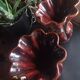 Pair of vintage Vallauris enameled ceramic vases
