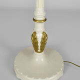 Lampadaire Art Déco en bois peint blanc et doré, 1925