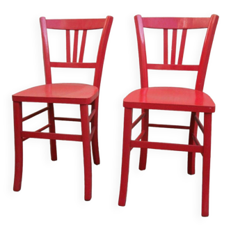 Paire de chaises Bistrot rouge