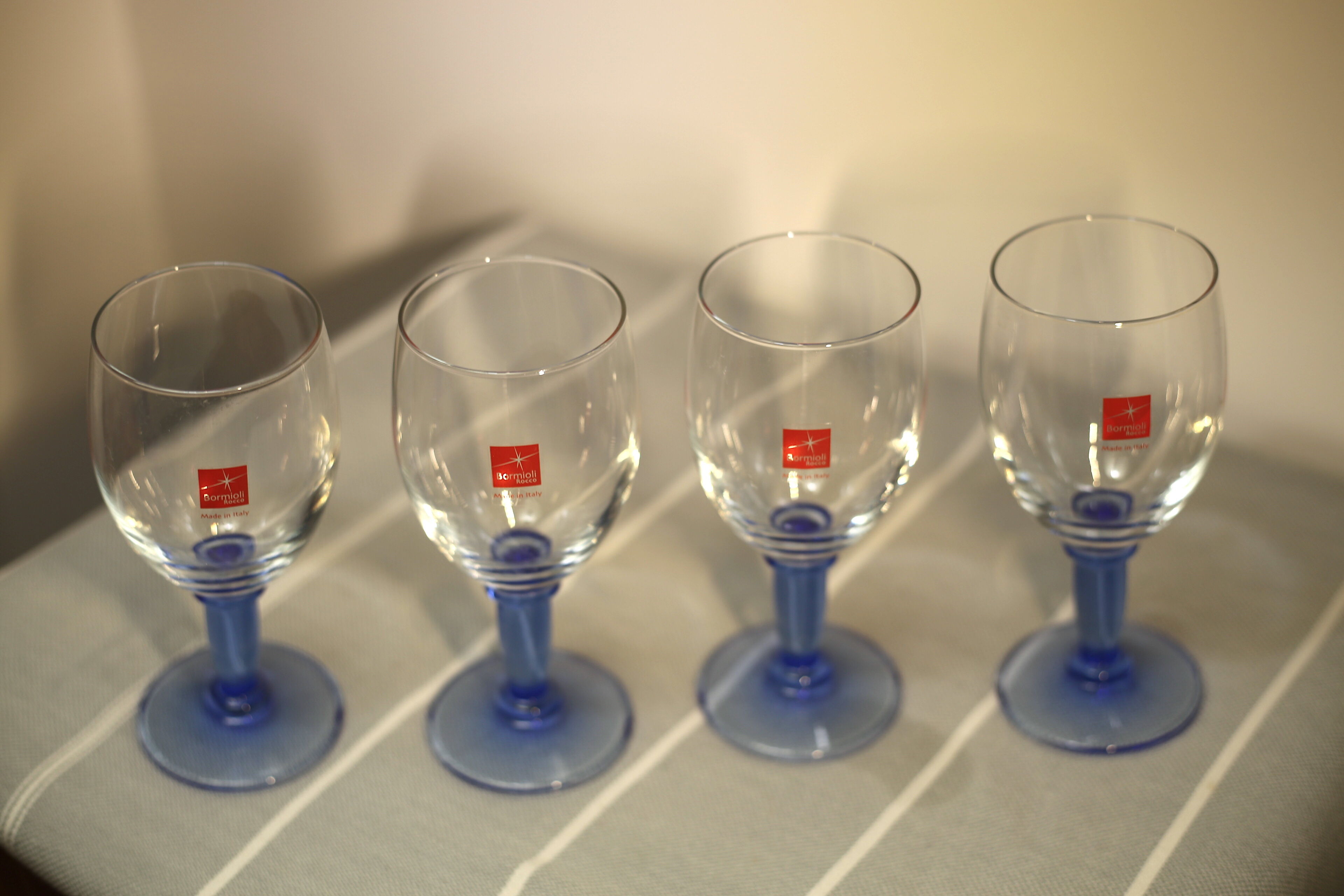 Blue-footed glasses "Made in Italy" Bormiolli Rocco