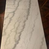 Bistro table in white marble and cast iron