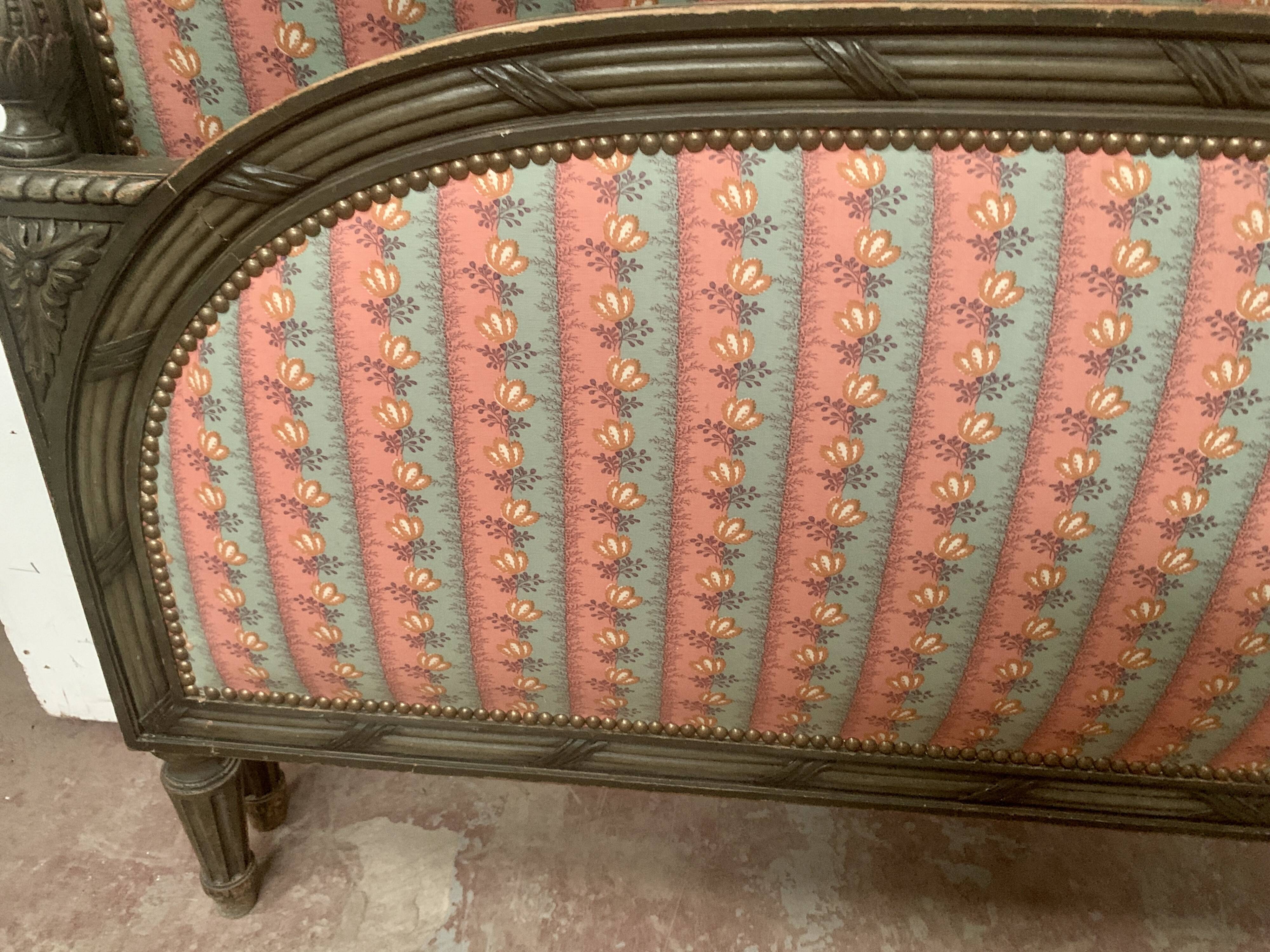 Louis XVI style bed in patinated beech, 20th century