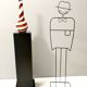 Large Red, Black and White Glass Vase attr. to Carlo Moretti
