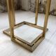 Italy octagonal table 70s glass and brass