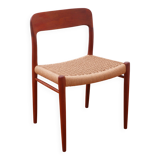 Chaise - Niels Otto Møller - modèle 75 - Corde danoise refaite - Restaurée