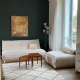 SIA white bouclette designer sofa