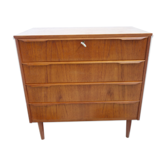 Commode au teck Danois 4 tiroirs des années 60