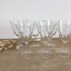 6 verres à pied en verre gravé croisillons