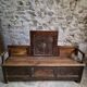 Old French popular art bench from Auvergne, circa 1800–1850
