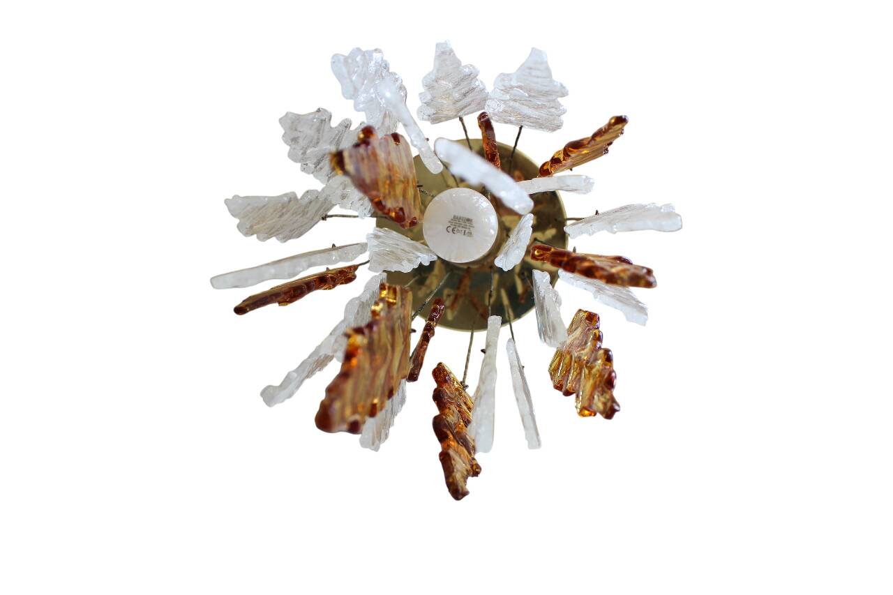 Vintage bicolour Murano glass ceiling lamp by Carlo Nason for Mazzega, 1970s