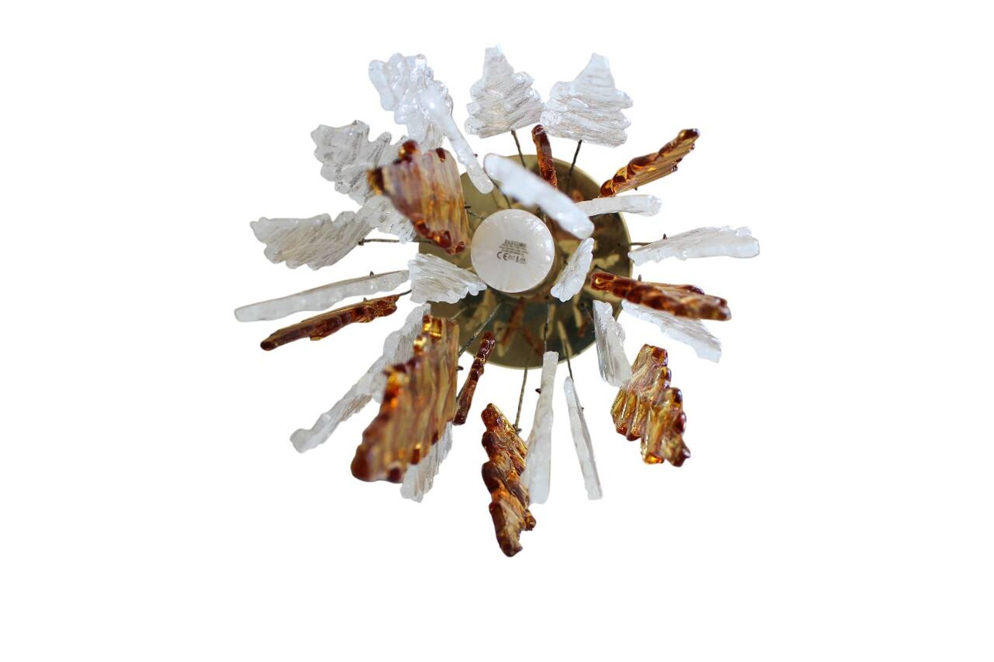 Vintage bicolour Murano glass ceiling lamp by Carlo Nason for Mazzega, 1970s
