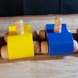 6 Little colorful wooden cars