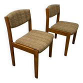 Set of 2 Baumann chairs in beech and vintage beige fabric
