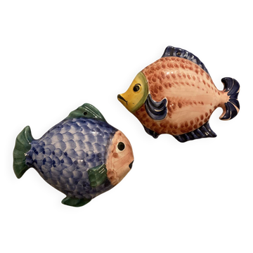 Set of two ceramic fish