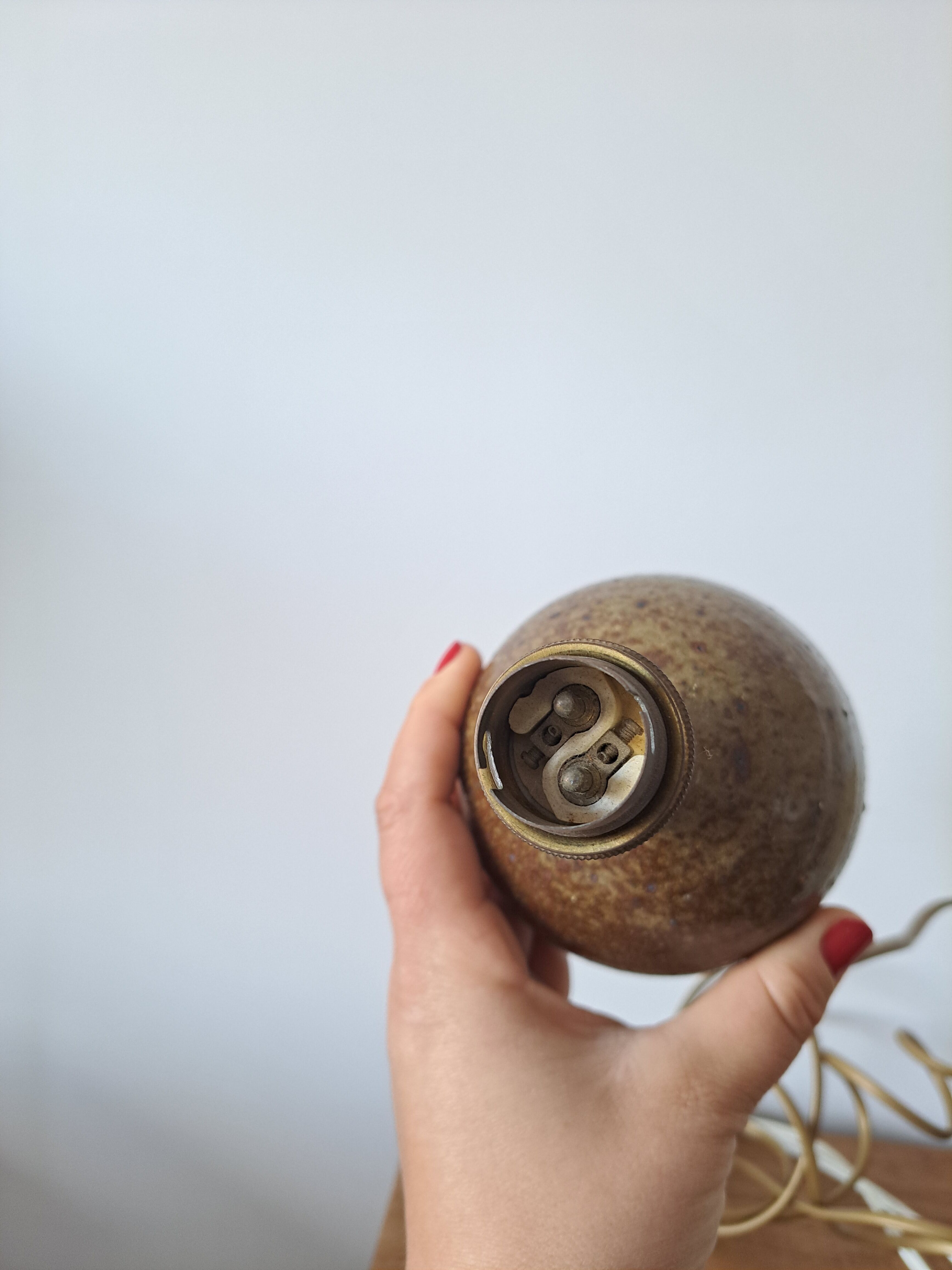 Stoneware ball lamp 60s