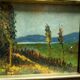 Oil painting on cardboard, Tuscan landscape, early 1900s