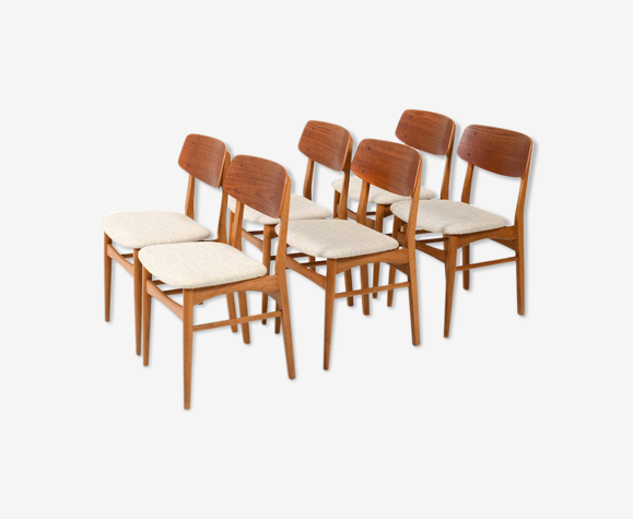 Ensemble de six chaises à manger danoises