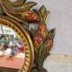 Antique Italian Polychrome Carved Wooden Mirror