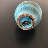 Blue pitcher, geometric pattern