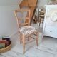 Country chair in blue toile de Jouy