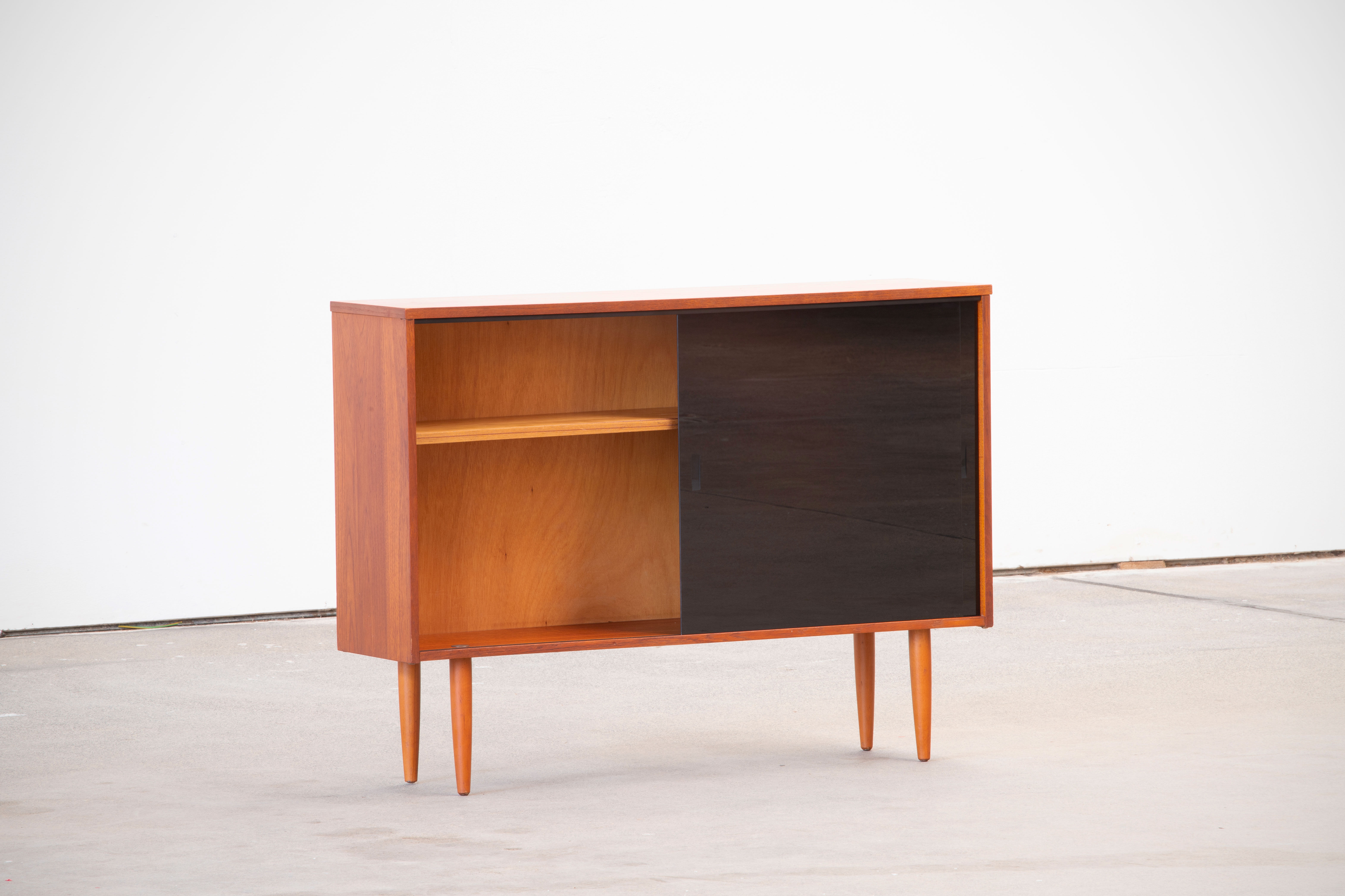 Vintage teak and glass sideboard 114cm