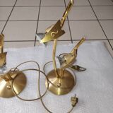 Set of 2 table lamps Hustadt Leuchten in vintage golden brass