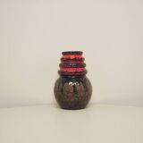 vintage red & brown Fatlava West Germany vase Scheurich