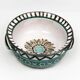 Small ear-handled bowl Robert Picault – Vallauris, sunflower decoration 1950