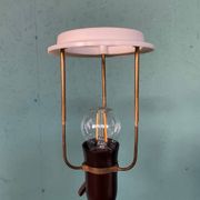 Vintage mid-century modern Danish sculptural teak table lamp