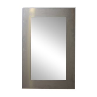large smoked mirror on brushed aluminium
